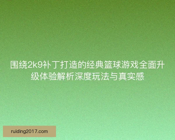 围绕2k9补丁打造的经典篮球游戏全面升级体验解析深度玩法与真实感
