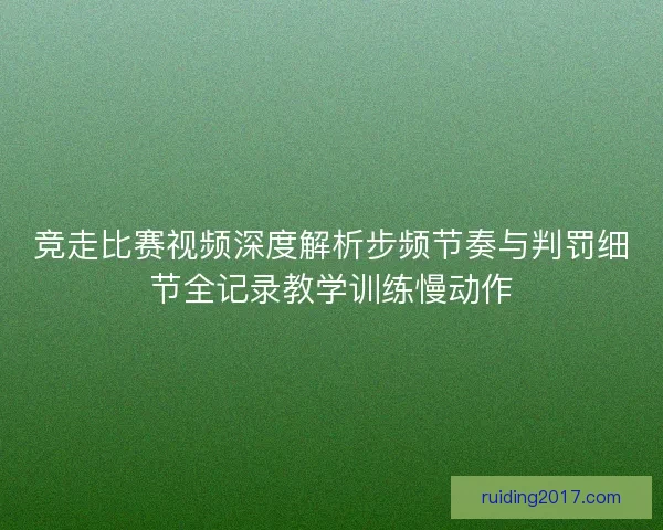 竞走比赛视频深度解析步频节奏与判罚细节全记录教学训练慢动作